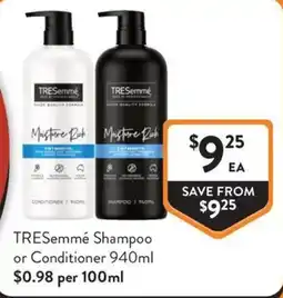 Foodworks TRESemmé Shampoo or Conditioner offer