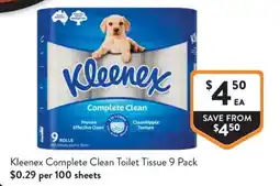 Foodworks Kleenex Complete Clean Toilet Tissue offer