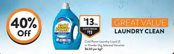 Foodworks Cold Power Laundry Liquid offer