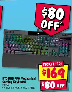 JB Hi-Fi K70 rgb pro mechanical gaming keyboard offer