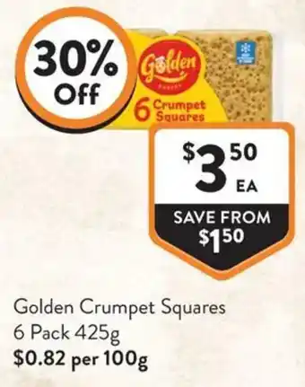 Foodworks Golden Crumpet Squares offer