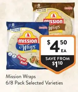 Foodworks Mission Wraps offer