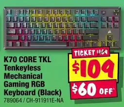 JB Hi-Fi K70 core tkl tenkeyless mechanical keyboard black offer