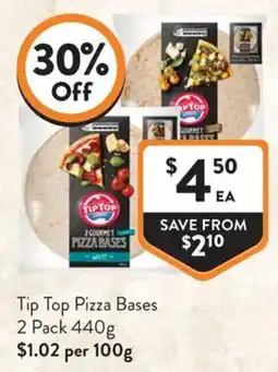 Foodworks Tip Top Pizza Bases offer
