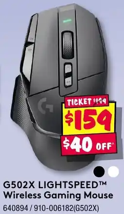 JB Hi-Fi G502x lightspeed wireless gaming mouse offer