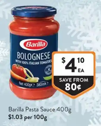 Foodworks Barilla Pasta Sauce offer