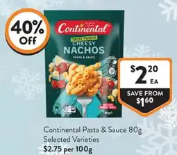 Foodworks Continental Pasta & Sauce offer