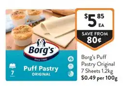 Foodworks Borg's Puff Pastry Original 7 Sheets offer