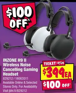 JB Hi-Fi Inzone h9 ii wireless noise cancelling gaming headset offer