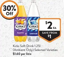 Foodworks Kirks Soft Drink offer