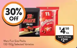Foodworks Mars Fun Size Packs offer