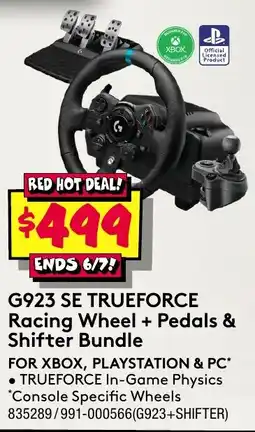 JB Hi-Fi G923 se trueforce racing wheel pedals & shifter bundle offer