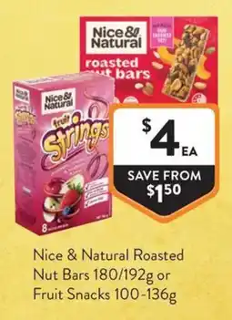 Foodworks Nice & Natural Roasted Nut Bars or Fruit Snacks offer