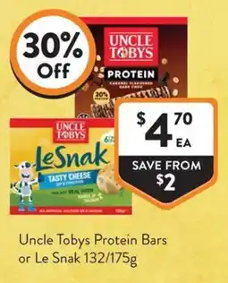 Foodworks Uncle Tobys Protein Bars or Le Snak offer