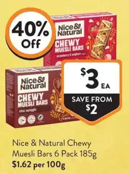 Foodworks Nice & Natural Chewy Muesli Bars offer