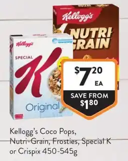 Foodworks Kellogg's Coco Pops, Nutri-Grain, Frosties, Special K or Crispix offer