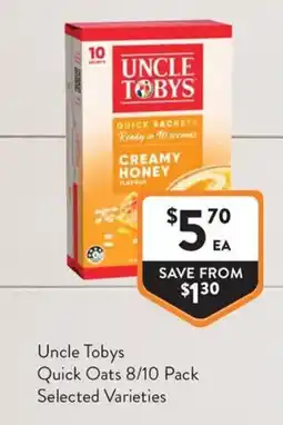 Foodworks Uncle Tobys Quick Oats offer