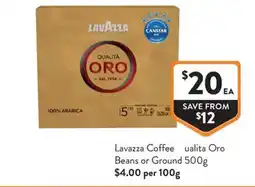 Foodworks Lavazza Coffee ualita Oro Beans or Ground offer