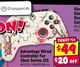 JB Hi-Fi Advantage wired controller for xbox series xis offer