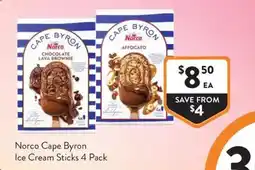 Foodworks Norco Cape Byron Ice Cream Sticks offer