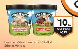 Foodworks Ben & Jerry's Ice Cream Tub offer