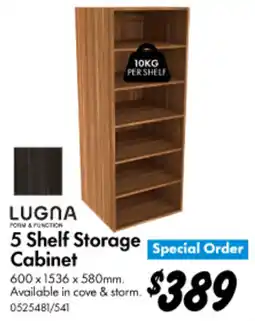 Bunnings 5 Shelf Storage Cabinet offer