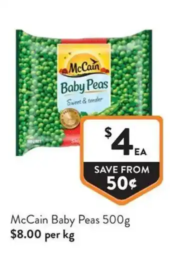 Foodworks McCain Baby Peas offer