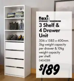 Bunnings 3 Shelf & 4 Drawer Unit offer