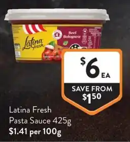 Foodworks Latina Fresh Pasta Sauce offer