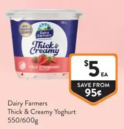 Foodworks Dairy Farmers Thick & Creamy Yoghurt offer