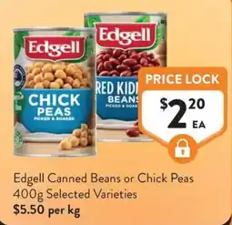 Foodworks Edgell Canned Beans or Chick Peas offer