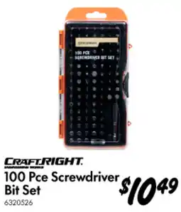 Bunnings 100 Pce Screwdriver Bit Set offer
