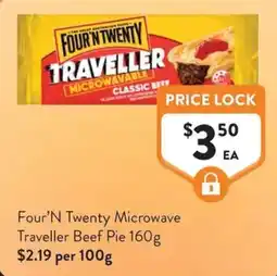 Foodworks Four'N Twenty Microwave Traveller Beef Pie offer