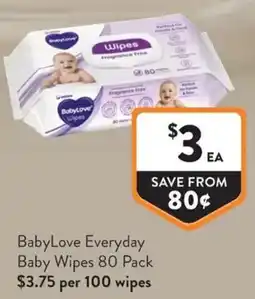 Foodworks BabyLove Everyday Baby Wipes offer