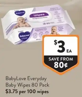Foodworks BabyLove Everyday Baby Wipes offer