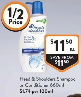 Foodworks Head & Shoulders Shampoo or Conditioner offer