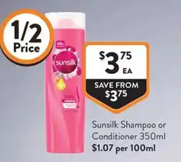 Foodworks Sunsilk Shampoo or Conditioner offer