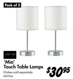 Bunnings Mia Touch Table Lamps offer
