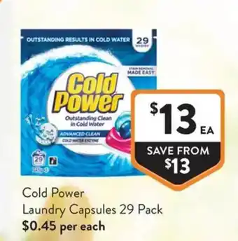 Foodworks Cold Power Laundry Capsules offer