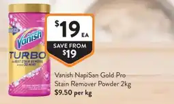 Foodworks Vanish NapiSan Gold Pro Stain Remover Powder offer