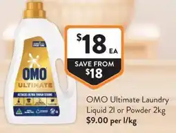 Foodworks OMO Ultimate Laundry Liquid or Powder offer