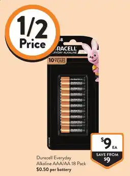 Foodworks Duracell Everyday Alkaline AAA/AA offer