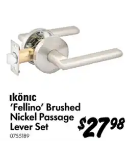 Bunnings Fellino Brushed Nickel Passage Lever Set offer