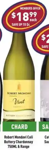 Liquor Legends Robert Mondavi Cali Buttery Chardonnay offer