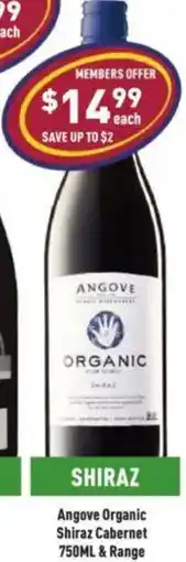 Liquor Legends Angove Organic Shiraz Cabernet offer