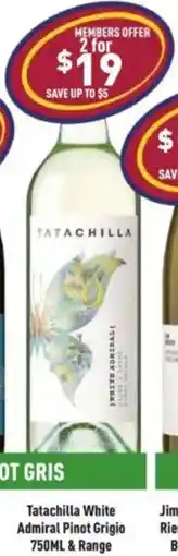 Liquor Legends Tatachilla White Admiral Pinot Grigio offer