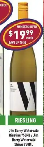 Liquor Legends Jim Barry Watervale Riesling /Jim Barry Watervale Shiraz offer