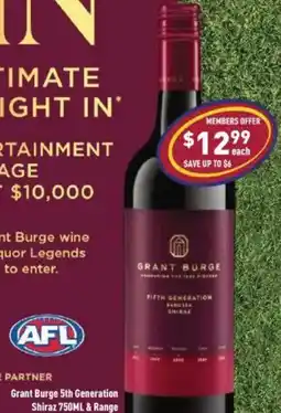 Liquor Legends Grant Burge 5th Generation Shiraz offer