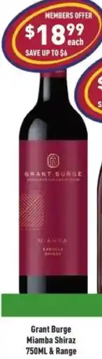 Liquor Legends Grant Burge Miamba Shiraz offer