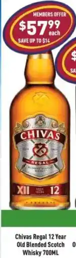 Liquor Legends Chivas Regal 12 Year Old Blended Scotch Whisky offer